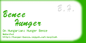 bence hunger business card